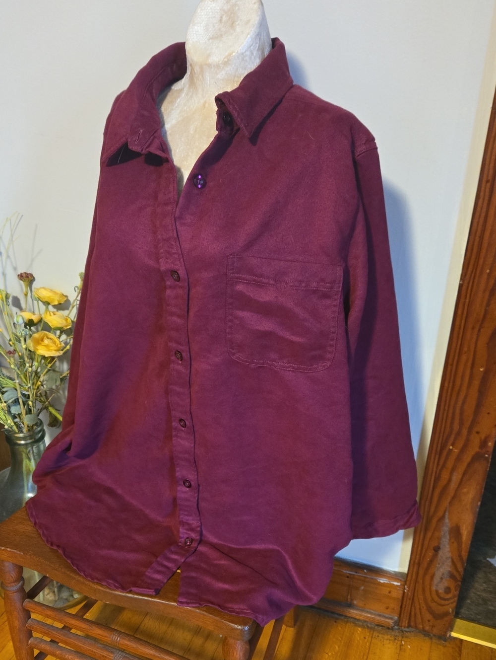 Woman Within Berry Button-Down Shirt Size 18/20